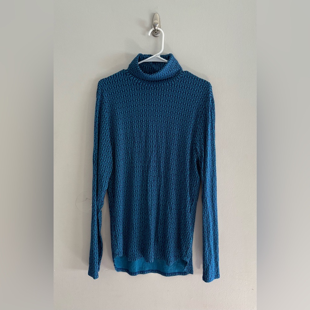 NWOT Mr. Turk Mens Geometric Blue/Purple Turtleneck Sweater Pullover | Size L